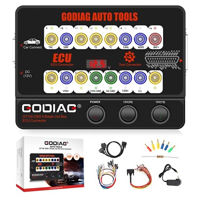 #ad GODIAG GT100 OBD2 Car ECU Diagnosis Programming Break Out Box Protocol Detector $139.99