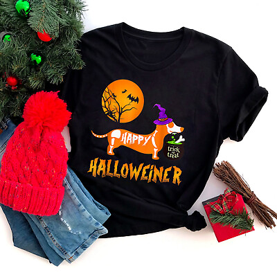 Dachshund Happy Halloweiner Funny Halloween Dogs Lover T Shirt $18.99