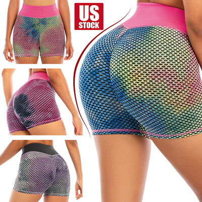 #ad Womens High Waist Yoga Shorts Butt Lift Scrunch Pants Booty Gym Tik tok Leggings $6.35