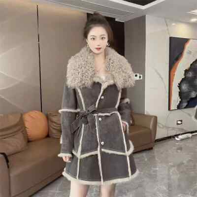 #ad Coat for Women Leather Winter Coat Fur for Rabbit Hair Lining Sheepskin Collar $306.02