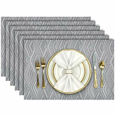 #ad Set of 6 Placemats for Dining Table Heat Resistant Place Mats Washable PVC Table $22.32