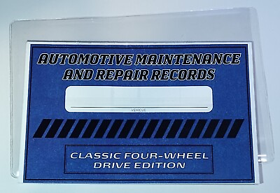 #ad 4x4 Automotive Oil Change Maintenance Repair Record Logbook and Vinyl Sleeve $12.95
