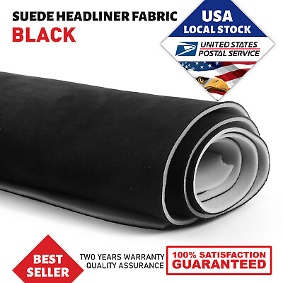 #ad #ad Black Suede Headliner Fabric Material 98quot;x60quot; Car Interior Roof Liner Upholstery $45.88