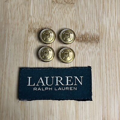 #ad Polo Lauren Ralph Lauren Replacement 4 Cuff Buttons Gold Toned Shield Lot Of 4 $17.99