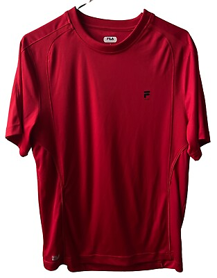 #ad FILA Sport Mens Red Short Sleeve Sport T Shirt Size S $12.04