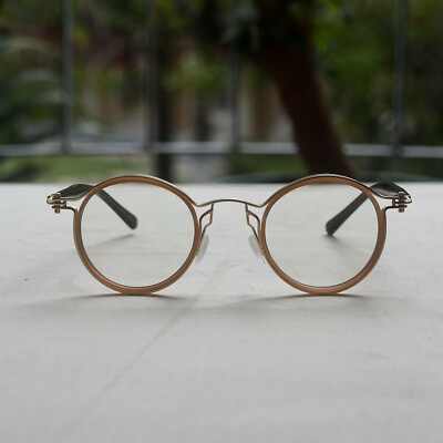 #ad Men#x27;s round glasses gold brown round eyeglasses frame retro round glasses for me $34.19