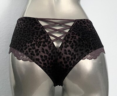 #ad Victorias Secret Nwt Very Sexy Leopard Stretch Lace Up Micro Cheeky Panty $16.44