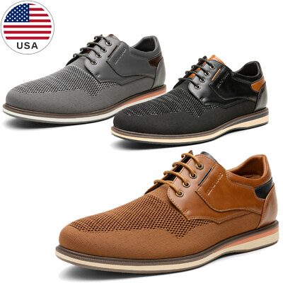 #ad Men#x27;s Casual Dress Shoes Breathable Comfortable Grippy Outsole Shoes Size 8 13 $35.89
