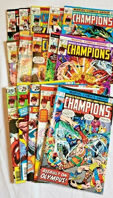 #ad Champions #3 through 17 LOT price 1975 1977 Ghost Rider Black Widow Hercules $119.95