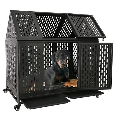 #ad Heavy Duty Dog Crate Indestructible Escape Proof Dog Cage Kennel for Large M... $352.97