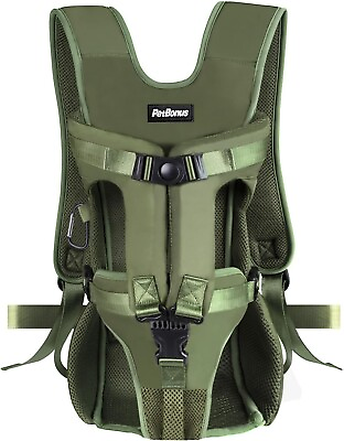 #ad Pet Carrier Backpack Adjustable Pet Front Dog Carrier Travel Bag Army Green M $29.99