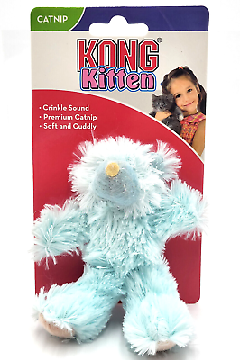 #ad KONG Kitten Blue Teddy Bear Plush Catnip Toss amp; Play Cat Toy $10.89