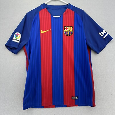 #ad FC Barcelona 2016 2017 Nike La Liga Shirt Jersey Camiseta Maillot Qatar Men’s M $69.35