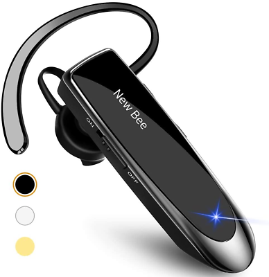 #ad New Bee Bluetooth Earpiece V5.0 Wireless Handsfree Headset with Microphone 24 Hr $26.15