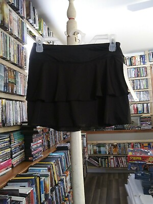 #ad Brand New Heads Womens Small Black Skort Shortskirt Bag85 $21.90