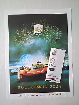 #ad 2024 OFFICIAL Rolex 24 Poster at Daytona IMSA Fan Guide Ships In Tube $19.00
