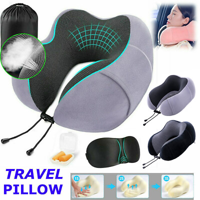 #ad Memory Foam U Shaped Travel Pillow Neck Support Head Rest Car Plane Soft Cushion $9.99