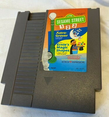 #ad Sesame Street 1 2 3 Astro Grover amp; Ernie#x27;s Magic Shapes Nintendo NES Game tested $8.54
