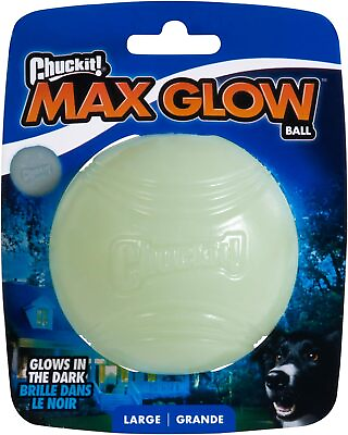 #ad Max Glow Ball Dog Toy Large 3 Inch Diameter for Dogs 60 100 lbs Pack of 1 $15.00