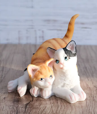 #ad Feline Cat Two Playful Kittens Statue Adorable American Shorthair Kitty Cats $14.49