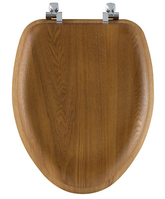 #ad Bemis Mayfair Elongated Oak Wood Toilet Seat $45.63