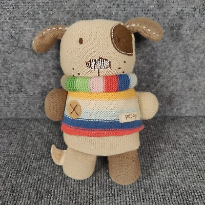 #ad Mamas amp; Papas Puppy Plush Dog Knit Stuffed Animal Rattle 9quot; Rare Lovey Nursery $36.95
