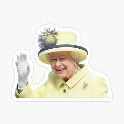#ad Queen Elizabeth Waving Sticker $4.95