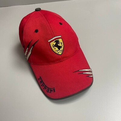 #ad Rare Vintage Idea Big Logo Ferrari Cap Hat Red Racing Formula 1 One 1990#x27;s $27.00