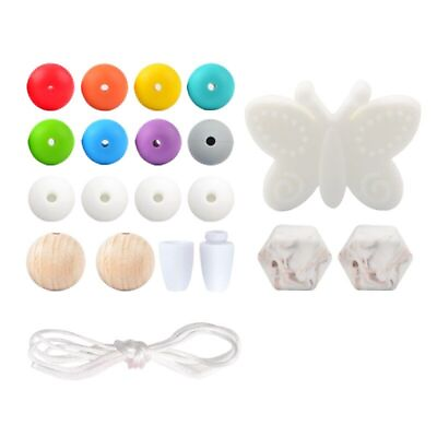 #ad Silicone Beads Rodent Set Food Grade BPA Free Pacifier Chain Clip Baby Accessory $10.52