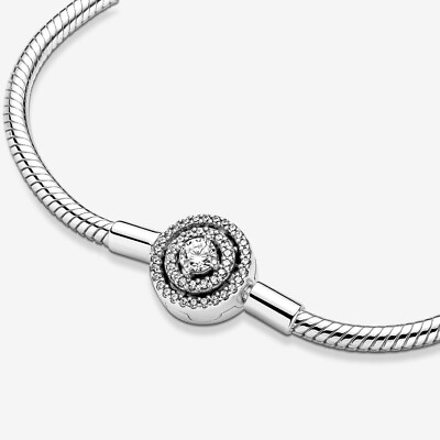 #ad *BRAND NEW* Pandora 925 Sterling SIlver Halo Snake Chain Bracelet 590038C01 19 $75.00