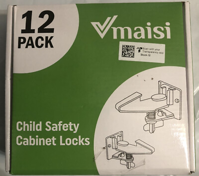 #ad 12 Pack Cabinet Locks Child Safety Latches Vmaisi Baby Proofing Cabinets White $14.97
