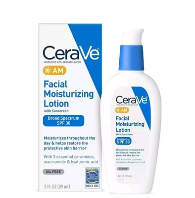 #ad CeraVe AM Facial Moisturizing Lotion with SPF Oil Free Face Moisturizer Cream $11.99