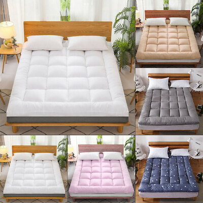 #ad Cotton Feather Mattress Topper King Queen 72D Bed Overfilled Pillow Top Pad $45.93