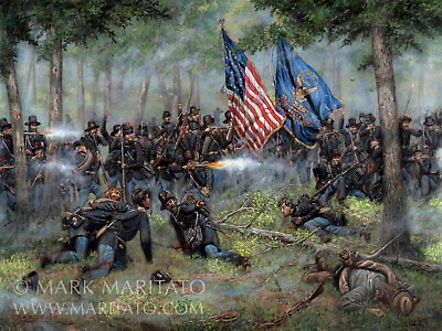 #ad Maritato Signed Ltd Ed Civil War Canvas Print Brothers of War 24x18 Gettysburg $385.00