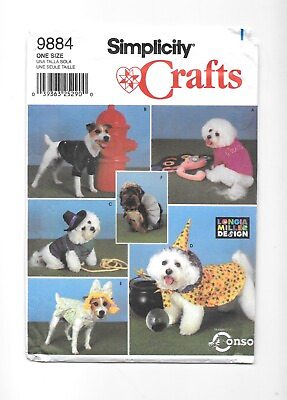 #ad Simplicity 9884 Coats and Costumes for Small Dogs Sewing Uncut Complete $10.50