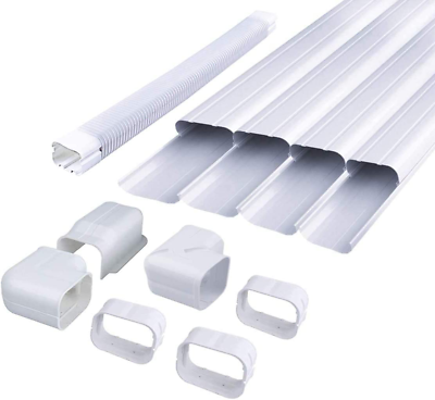 #ad AC Parts 4″ W Decorative PVC Line Set Cover Tubing Kit for Central Air Heat Mini $95.99