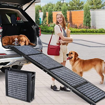 #ad Extra Long 67quot; Dog Car Ramp Foldable Large Dog Ramp with Non Slip Carpet Surface $89.99