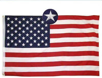 #ad 5x8 ft American Flag US Flag Brass Flag with Grommet Embroidered UV Fade resist $22.99