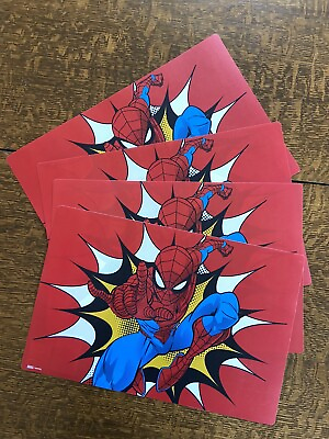 #ad NEW 4 MARVEL Spiderman Placemats Lot $9.99