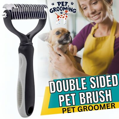 #ad Professional Pet Grooming Tool 2 Sided Undercoat Dog Cat Shedding Comb Brush Pet $23.99