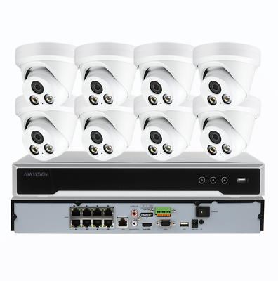 #ad Hikvision OEM 8CH 8PoE 4K NVR 8mp Security IP Camera CCTV System Kit Outside Lot $128.25