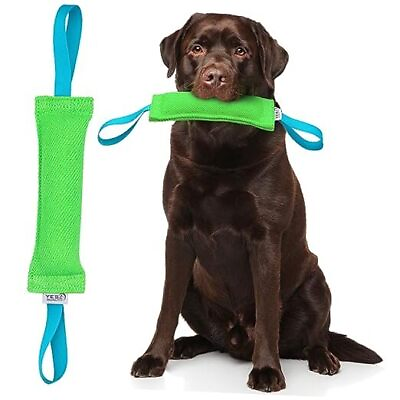 #ad Dog Bite Tug Toy 11.8quot;x3.5quot; Durable Pull Toy w 2 Soft amp; Strong Blue Green $16.87