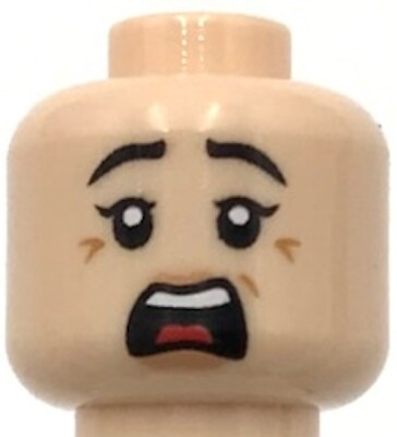 #ad Lego New Light Nougat Minifigure Head Dual Sided Female Eyebrows $2.99