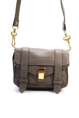 #ad Proenza Schouler Womens Mini Luxe Leather PS1 Satchel Crossbody Handbag Taupe $350.99