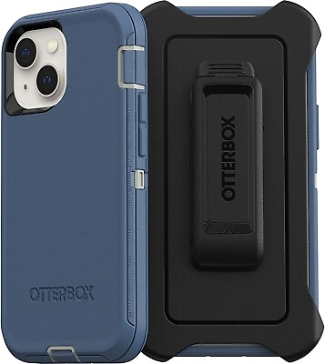 #ad Blue White Case For iPhone 15 OtterBox Defender Case with Holster $26.99