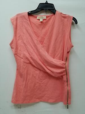 #ad Michael Kors Women#x27;s Sleeeveless Surplice Neckline Top Shirt Pink Medium M $22.99