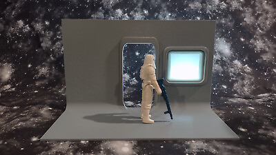 #ad Spaceship Starship Diorama 1:18 Scale Action Figures Display Space Panel Wall $14.99