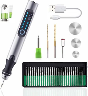 #ad Cordless Electric Engraving Pen Micro Polishing Pen 33 Drill Bits $21.99