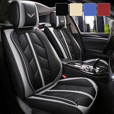 #ad 5 Car Seat Covers Full Set Waterproof PU Leather Seat Cushion Covers for Toyota $89.99