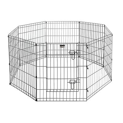 #ad Durable Portable Pet Playpen Puppy Dog Fences Gate 8 Panels 24quot; Outdoor Indoor $39.99